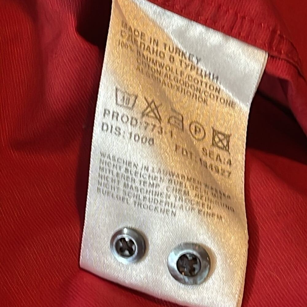 Hugo Boss Red Long Sleeve Men's Shirt Cotton Size 16 - Picture 6 of 7